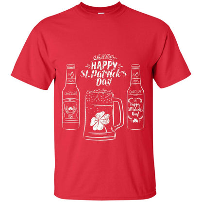 Happy St. Patrick_s Day Drinking Beer St Patrick_s Day T-shirt Red