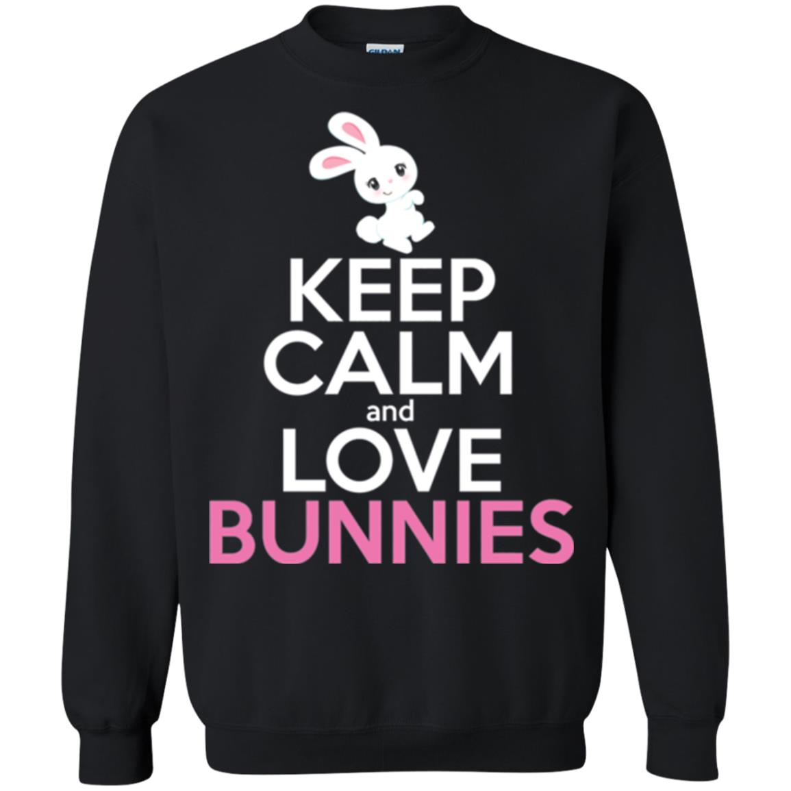 Bunny T-shirt Keep Calm And Love Bunnies Black