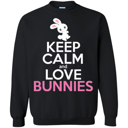 Bunny T-shirt Keep Calm And Love Bunnies Black
