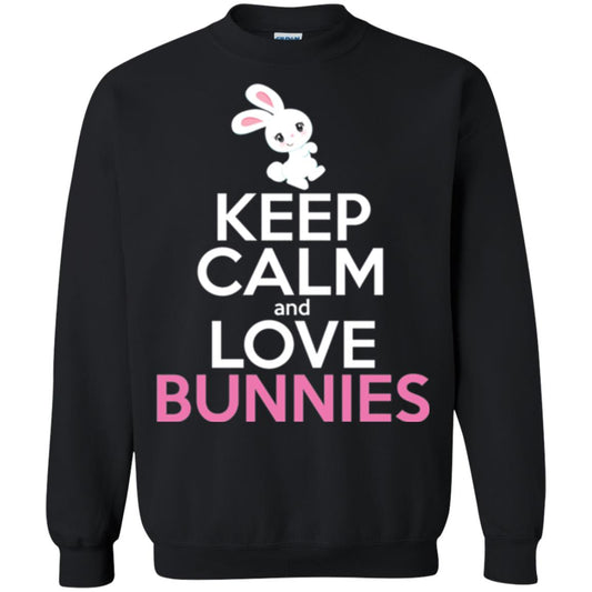 Bunny T-shirt Keep Calm And Love Bunnies Black
