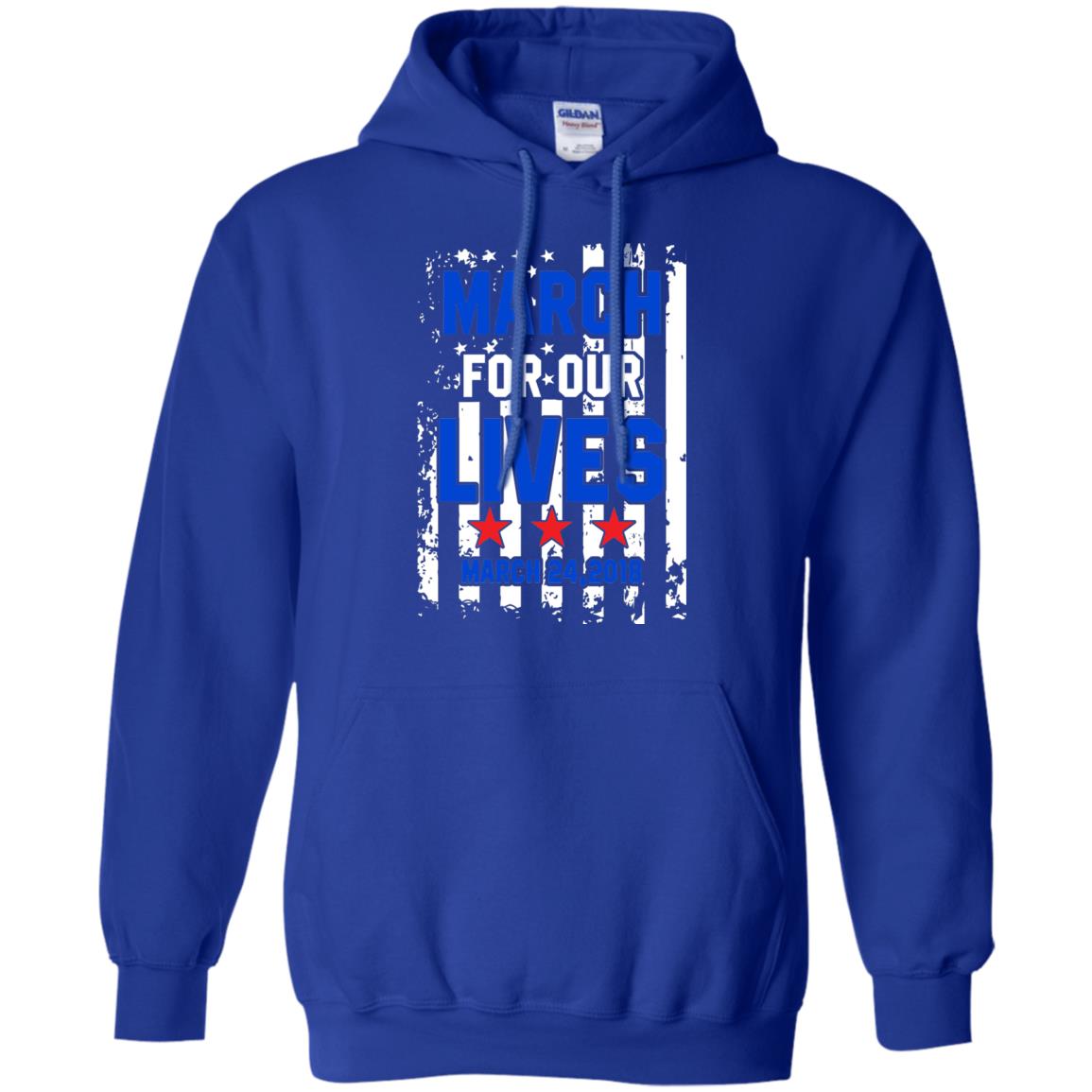 March For Our Lives With American Flag Gun Control T-shirt Royal