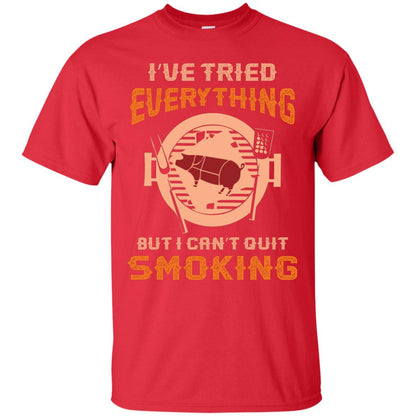 I Can’t Quit Smoking Barbecue Party T-shirt Red