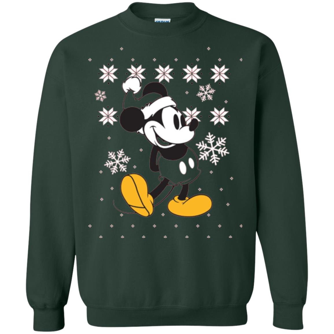 Christmas T-shirt Disney Mickey Mouse Forest Green