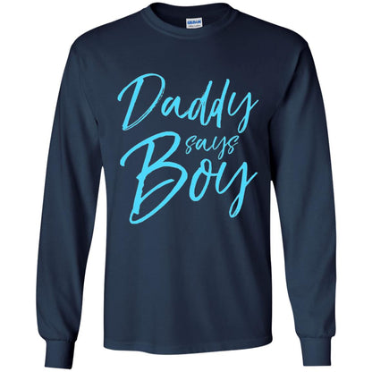 Daddy Says Boy Blue Gender Reveal Announcement Navy