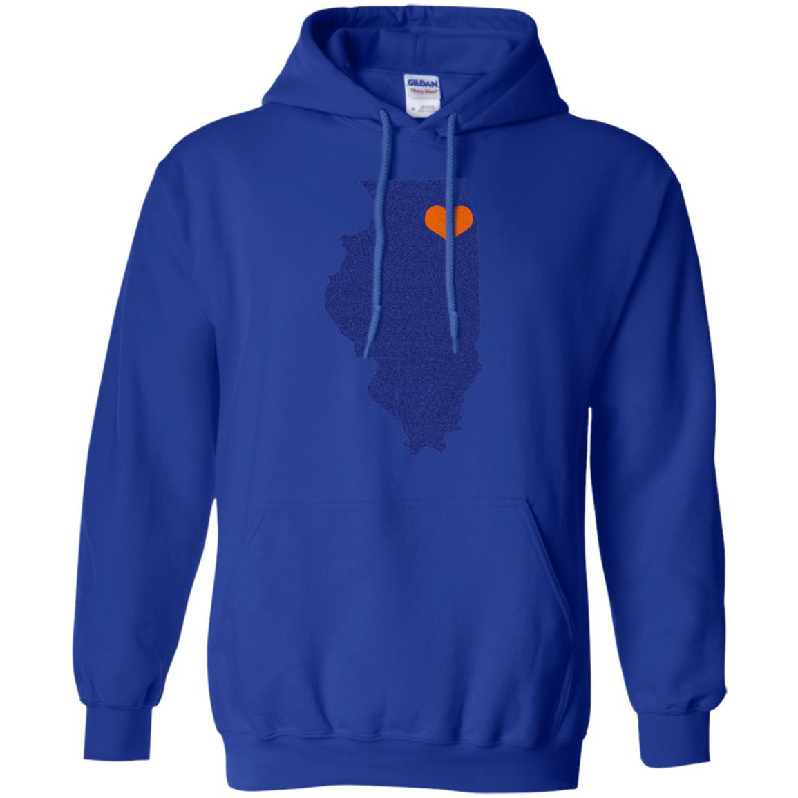 Football T-shirt Chicago Illinois Heart Royal