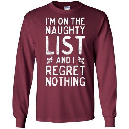 Christmas T-shirt I_m On The Naughty List Maroon