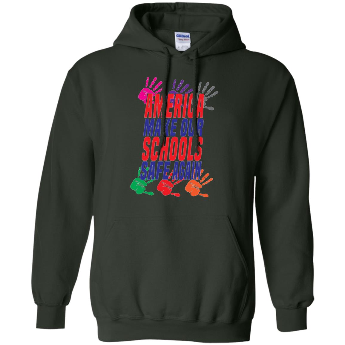 America Make Our Schools Safe Again Gu Control T-shirt Forest Green