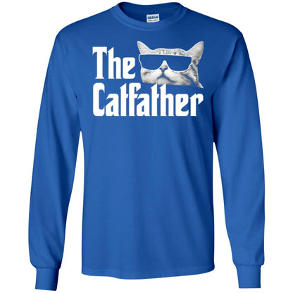Funny Gift Shirt For Cat Daddy The Catfather T-shirt Royal