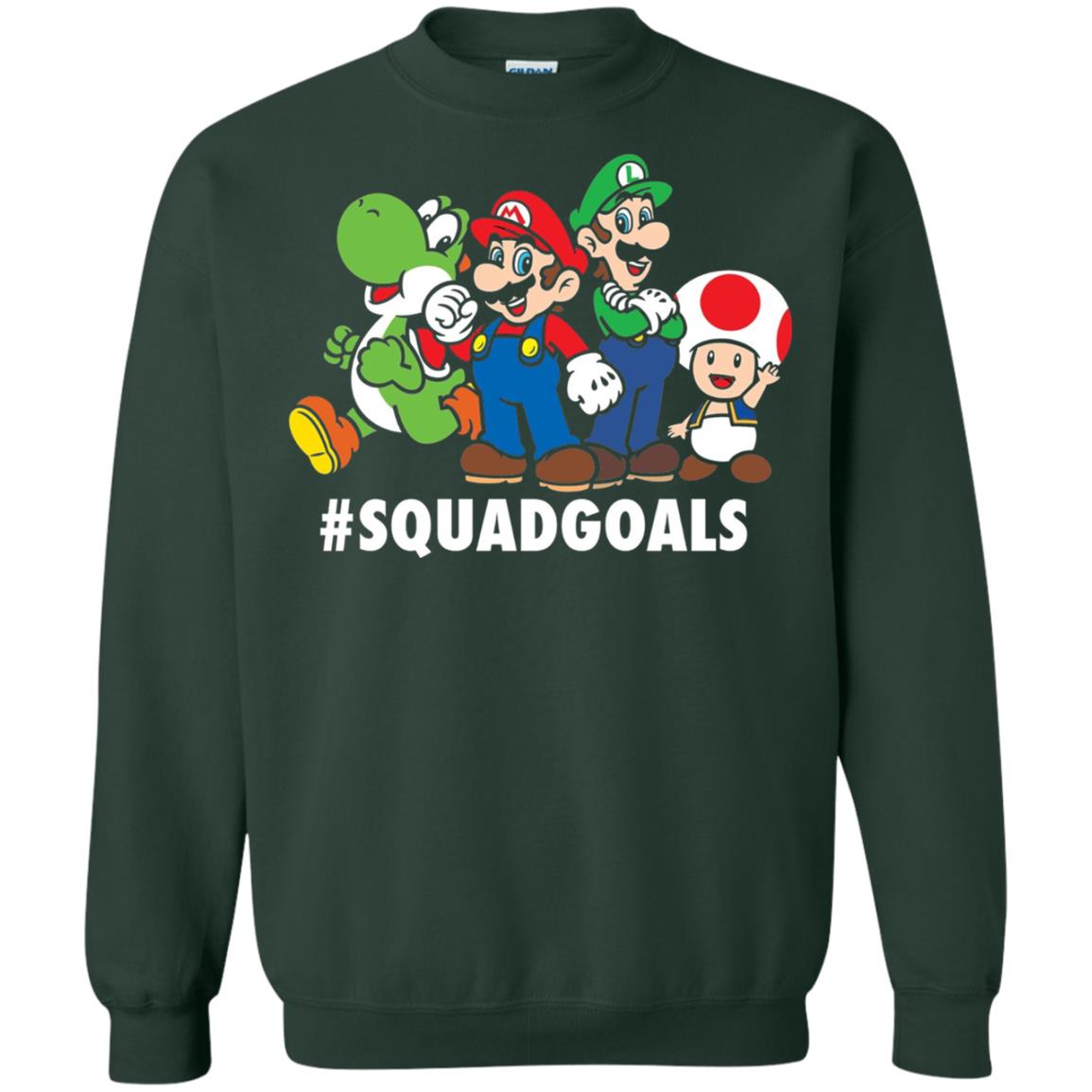 Nintendo Super Mario Luigi #squadgoals Gamer T-shirt Forest Green