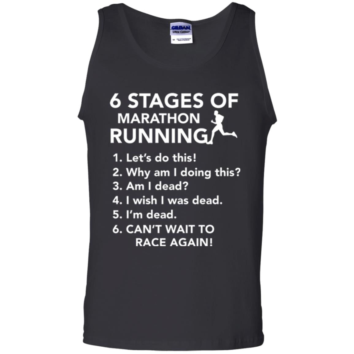 Runner T-shirt 6 Stages Of Marathon Running Black