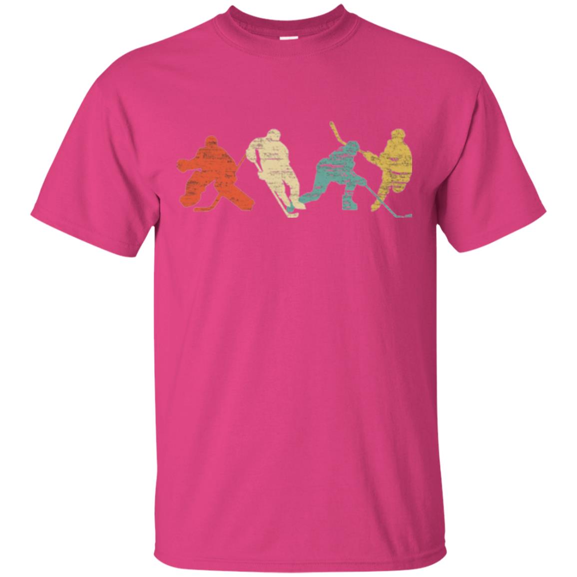Classic Vintage Style Ice Hockey T-shirt Heliconia