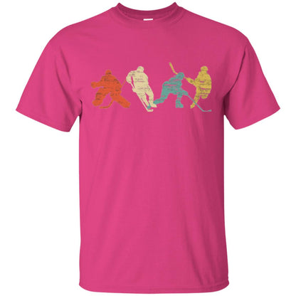 Classic Vintage Style Ice Hockey T-shirt Heliconia