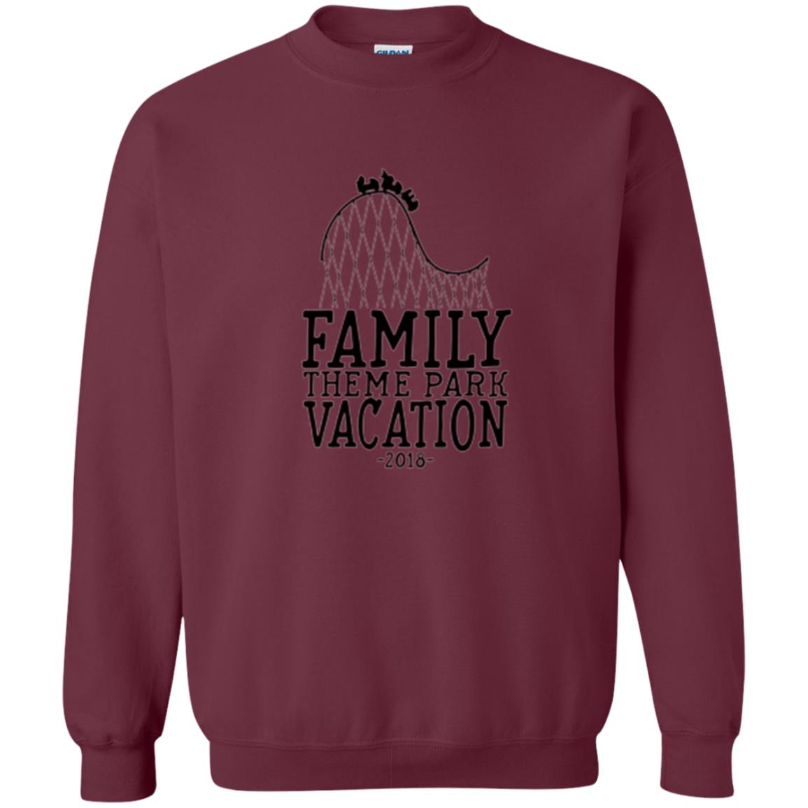 Family T-shirt Vacation 2018 Theme Park Roller Coaster Maroon