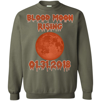 Blood Moon Rising Total Lunar Eclipse T-shirt Funny Lunar Eclipse Military Green