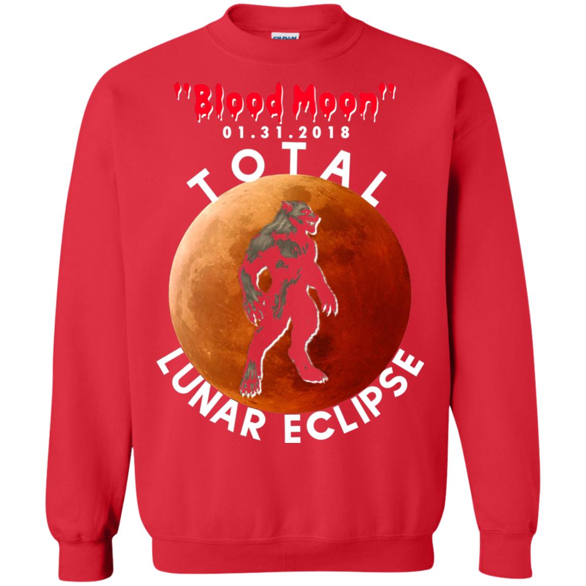 Best Total Lunar Eclipse Shirt 2018 - Blood Moon Werewolf T-shirt Red