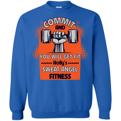 Commit And You Will Get Fit Holly's Sweat Angle Fitness Shirt Royal