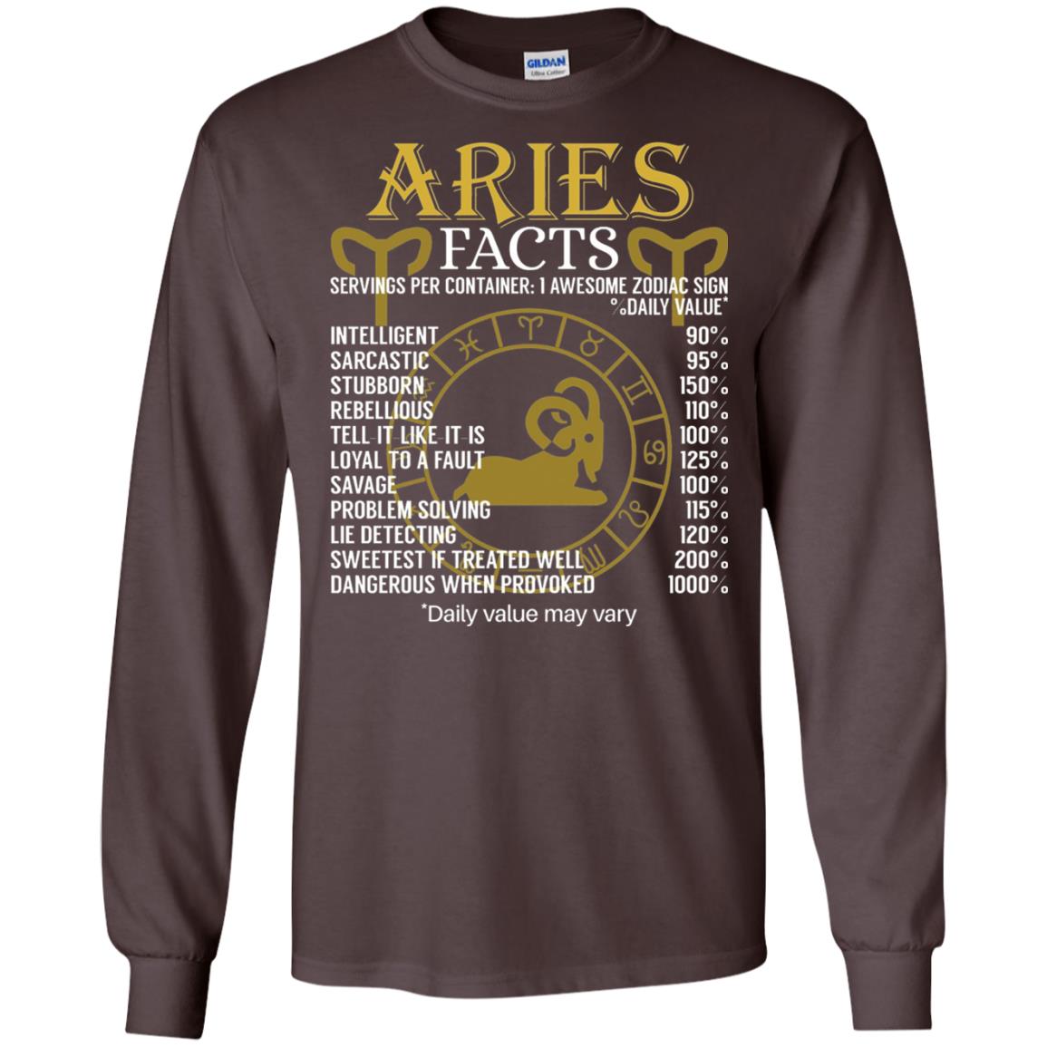 Aries Facts Zodiac Sign T-shirt Dark Chocolate