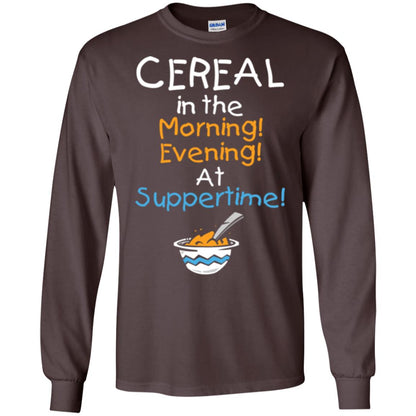 Cereal In The Morning Evening At Suppertime T-shirt Dark Chocolate