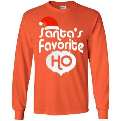 Christmas T-shirt Santa's Favorite Ho Orange