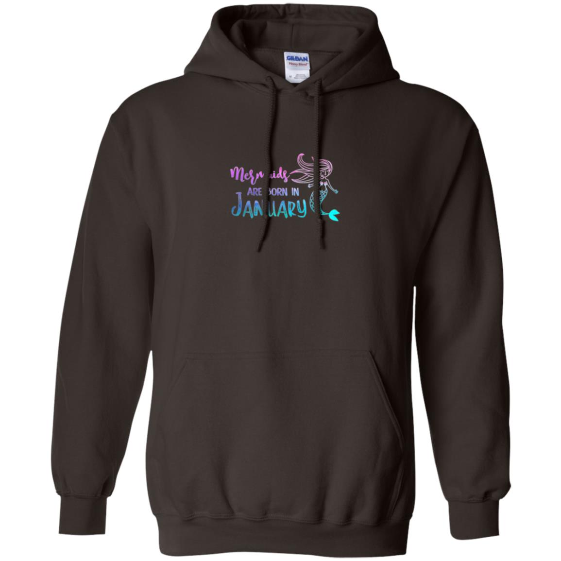 Mermaids Are Born In January Birthday T-shirt Dark Chocolate