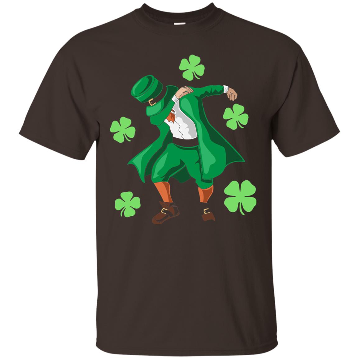 Funny Dabbing Leprechaun St. Patricks Day T-shirt Dark Chocolate