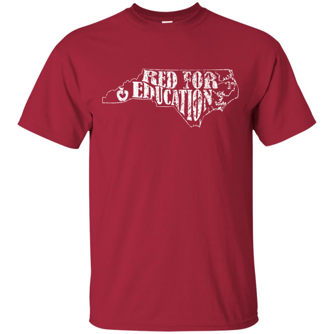 Distressed North Carolina Nc Red For Educator Shirt Cardinal