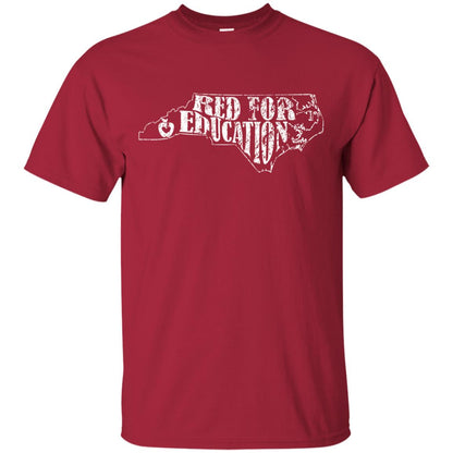 Distressed North Carolina Nc Red For Educator Shirt Cardinal