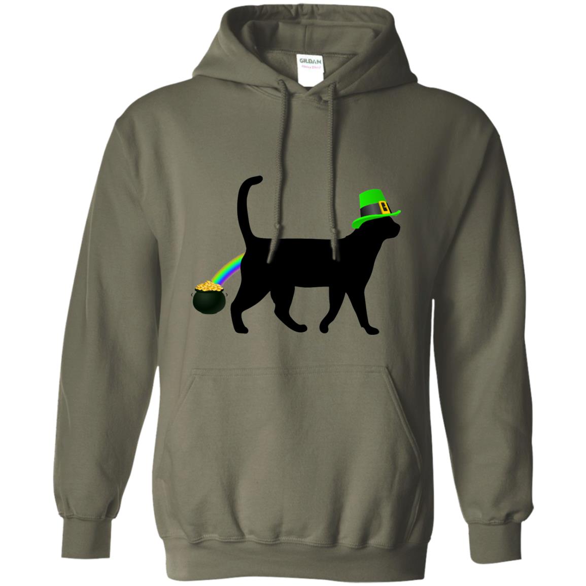 Cat Leprechaun Funny Cat Saint Patrick_s Day T-shirt Military Green