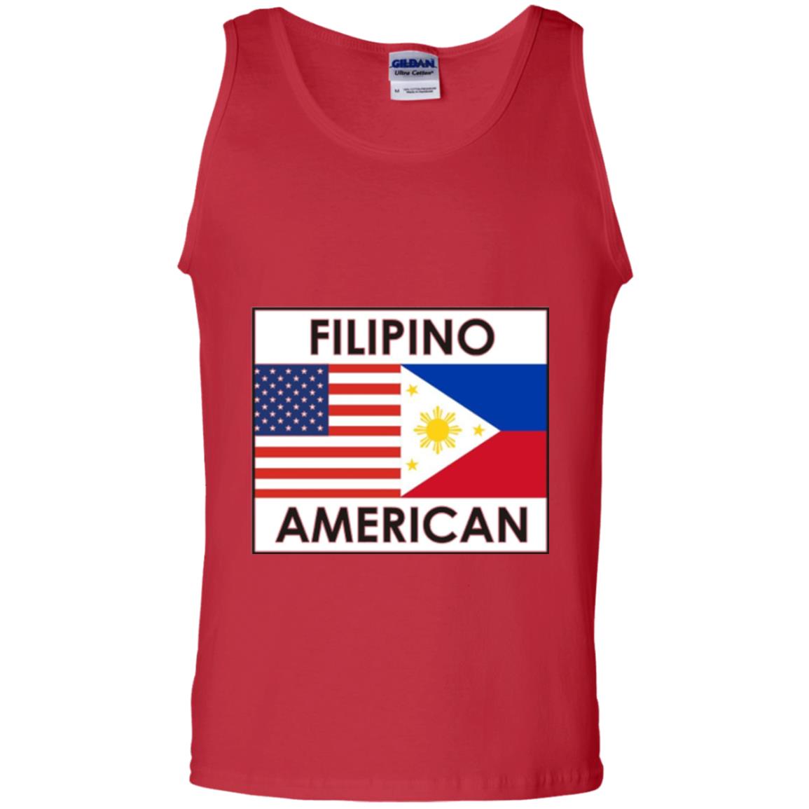 Filipino American T-shirt Philippines Usa Flags Red
