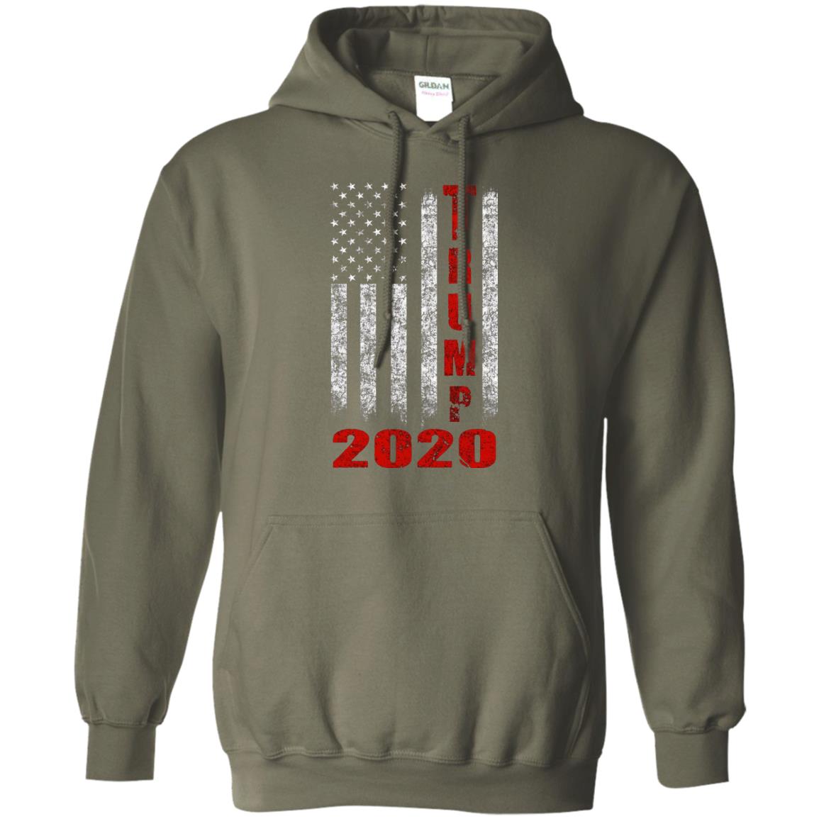 American Flag Vintage Design Trump 2020 T-shirt Military Green