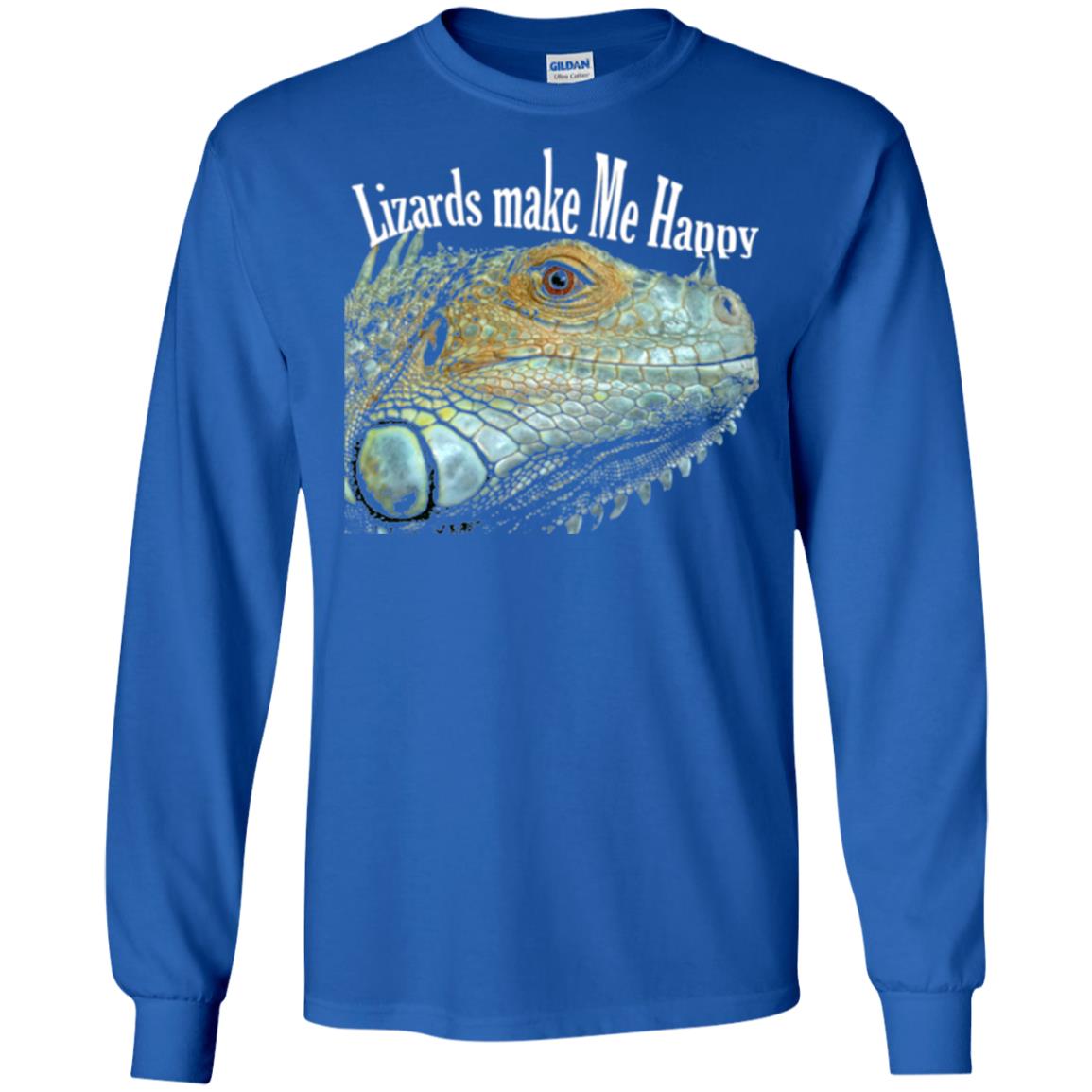 Reptiles Lovers T-shirt Lizards Make Me Happy Royal