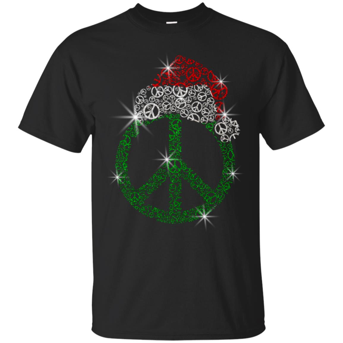 Peace Sign With Santa Ha Christmas Idea Gift Shirt Black
