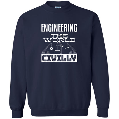 Engineering The World Civilly Civil Engineer T-shirt Navy