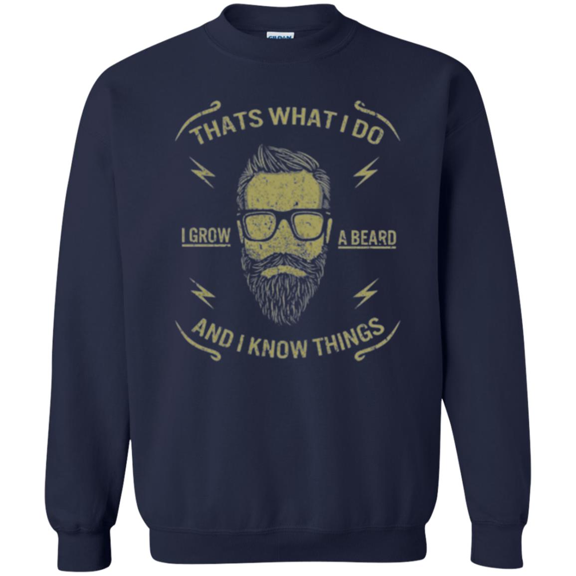 Funny Joke Retro Vintage T-shirt That What I Do I Grow A Beard Navy