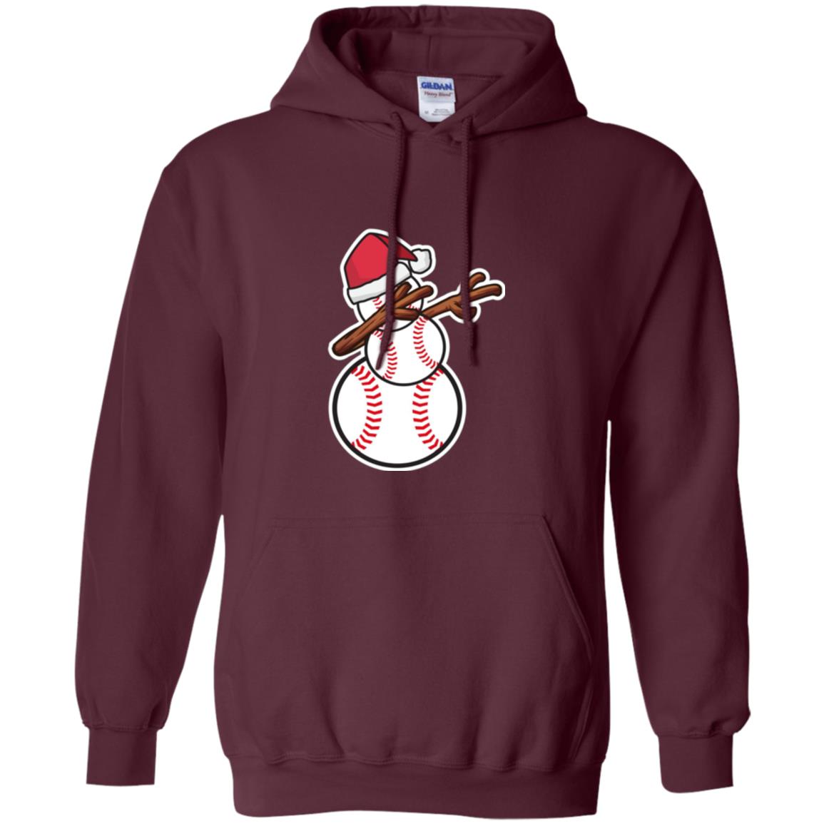 Christmas T-shirt Dabbing Snowman Baseball Maroon