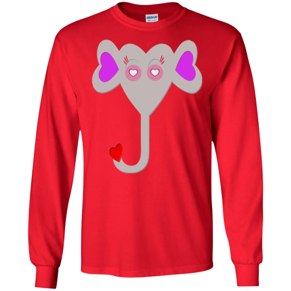Pajama Plaid Elephant Heart Valentine Day T-shirt Red