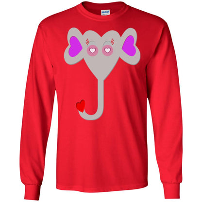 Pajama Plaid Elephant Heart Valentine Day T-shirt Red