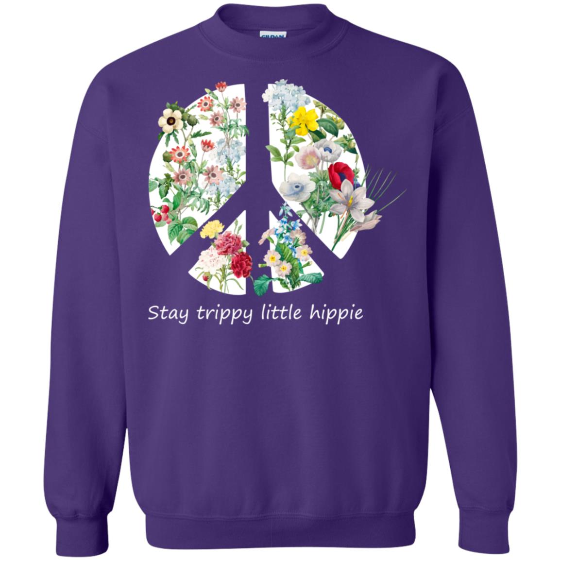 Stay Trippy Little Hippie Peace Sign Shirt Purple