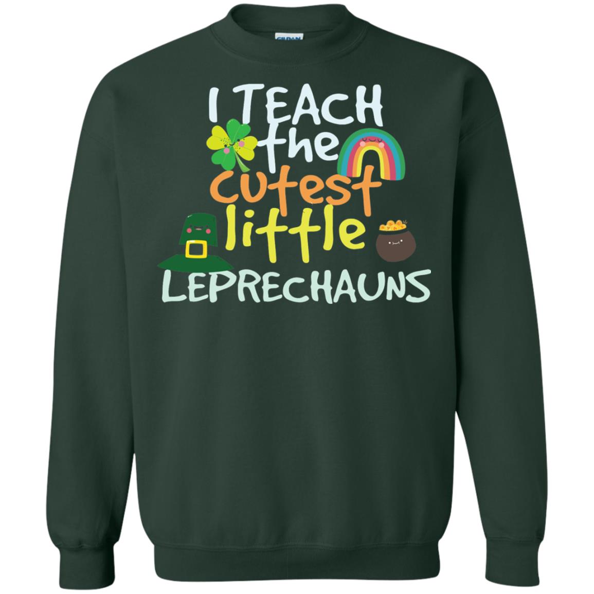 Cutest Little Leprechauns St. Patricks Day Teacher T-shirt Forest Green