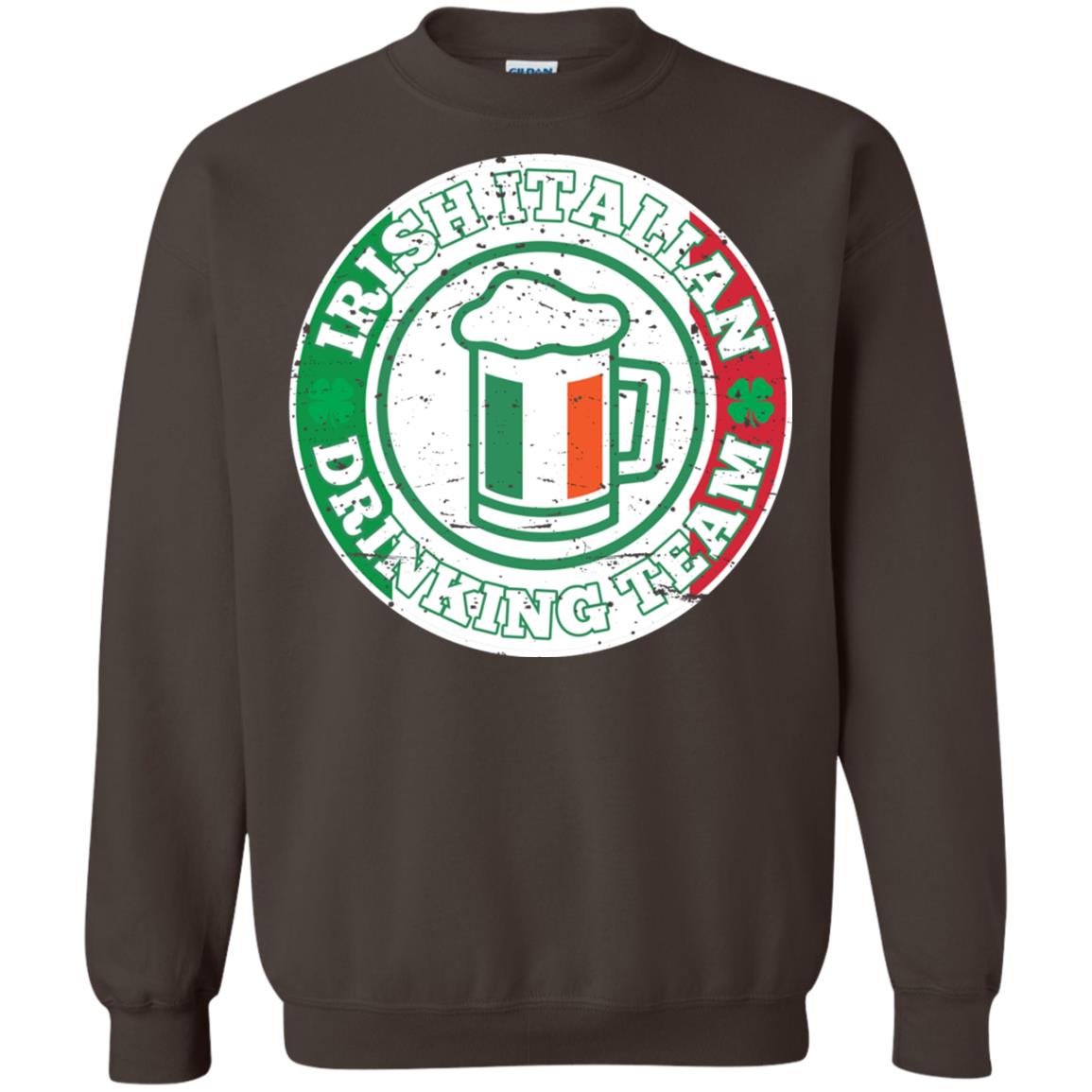 Irish Italian Drinking Team Italy Flag St Patrick_s Day T-shirt Dark Chocolate