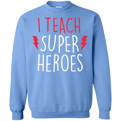 Cute Teacher T-shirt I Teach Super Heroes Carolina Blue