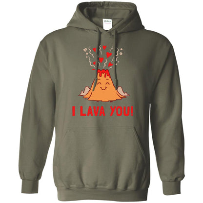 Funny Volcano Valentines Love T-shirt I Lava You T-shirt Military Green