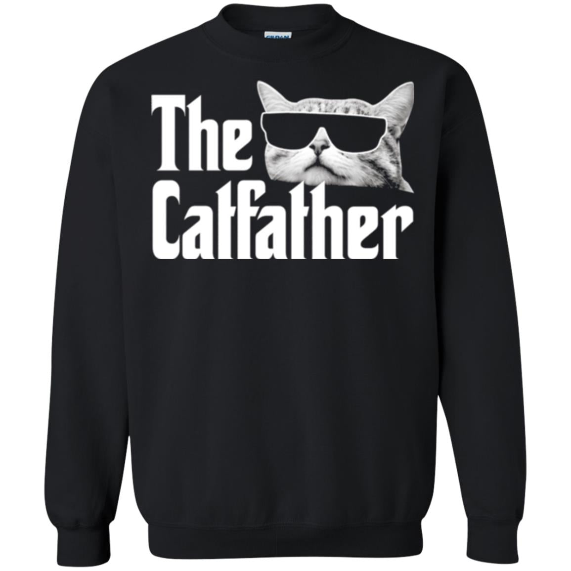 Funny Gift Shirt For Cat Daddy The Catfather T-shirt Black