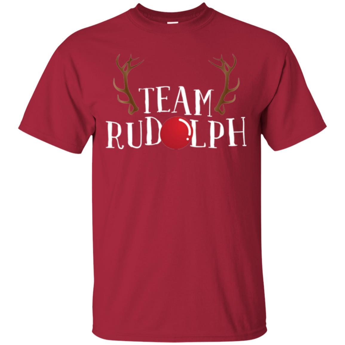 Christmas T-shirt Reindeer Team Rudolph Cardinal