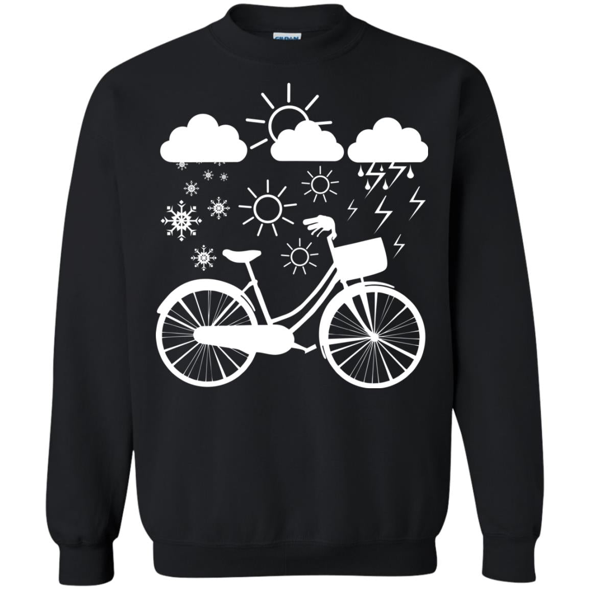Bicycle All Weather Cyclist T-shirt For Bicycle Lover Black