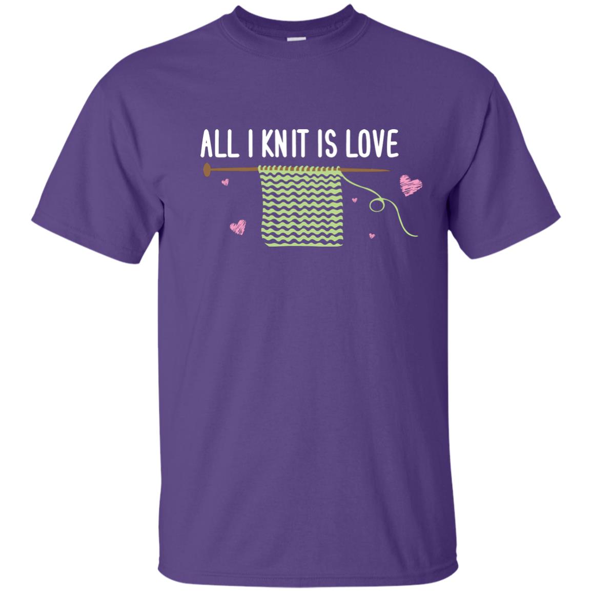 All I Knit Is Love Crocheting Lover Shirt Purple