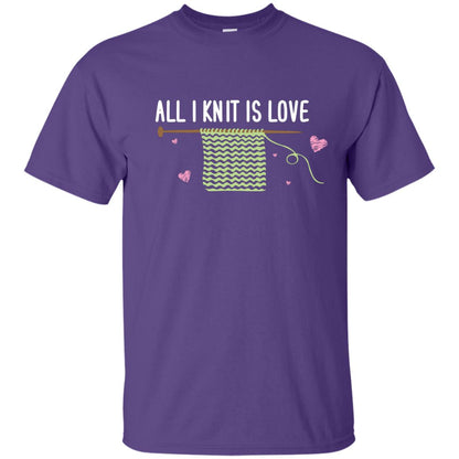 All I Knit Is Love Crocheting Lover Shirt Purple