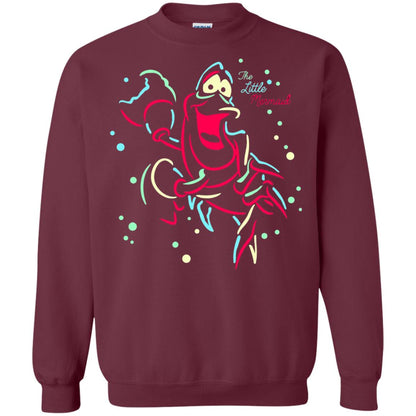 Disney Little Mermaid Neon Sebastian Graphic T-shirt Maroon