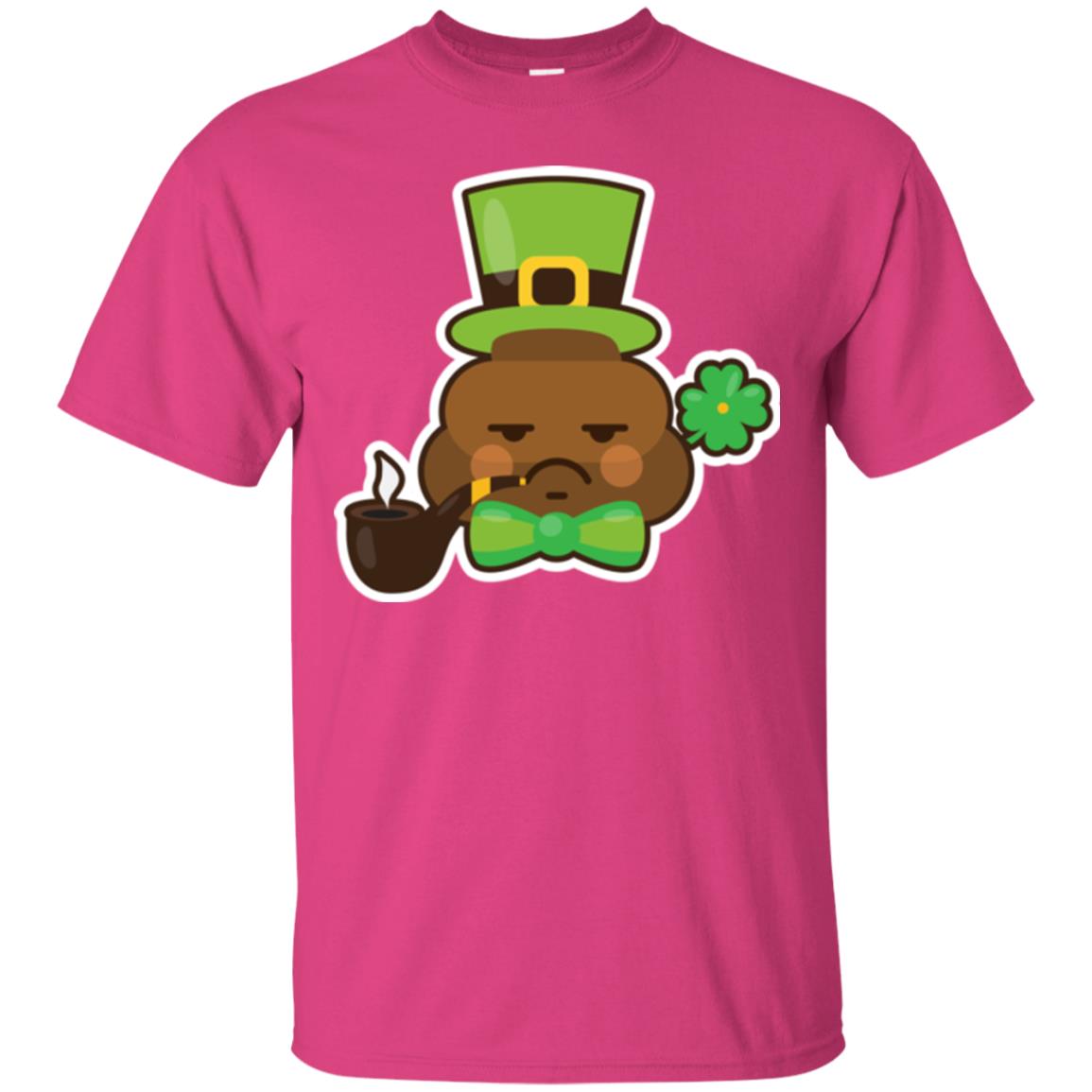 Saint Partick_s Day T-shirt Leprechaun Poop Emoji With Patrick Hat Heliconia