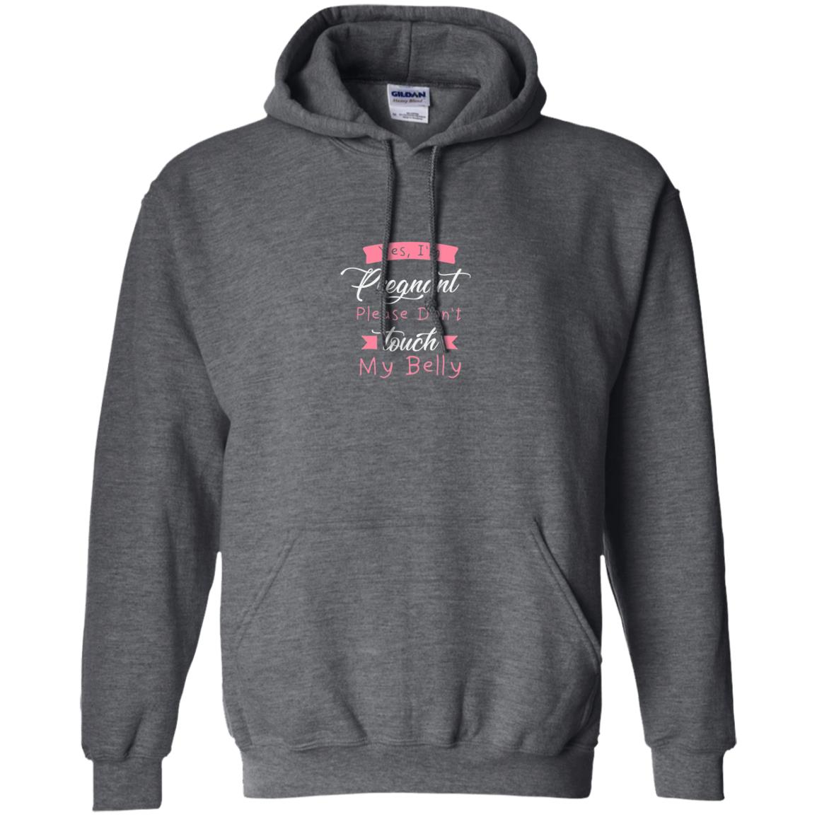 Pregnancy T-shirt Yes I_m Pregnant Please Don_t Touch My Belly Dark Heather